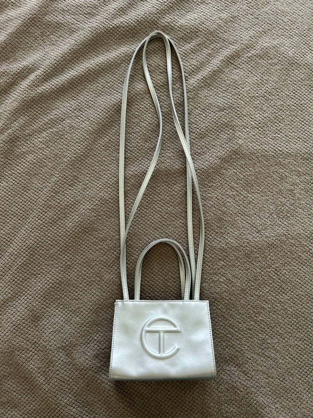 Small Silver Telfar Shopping Bag